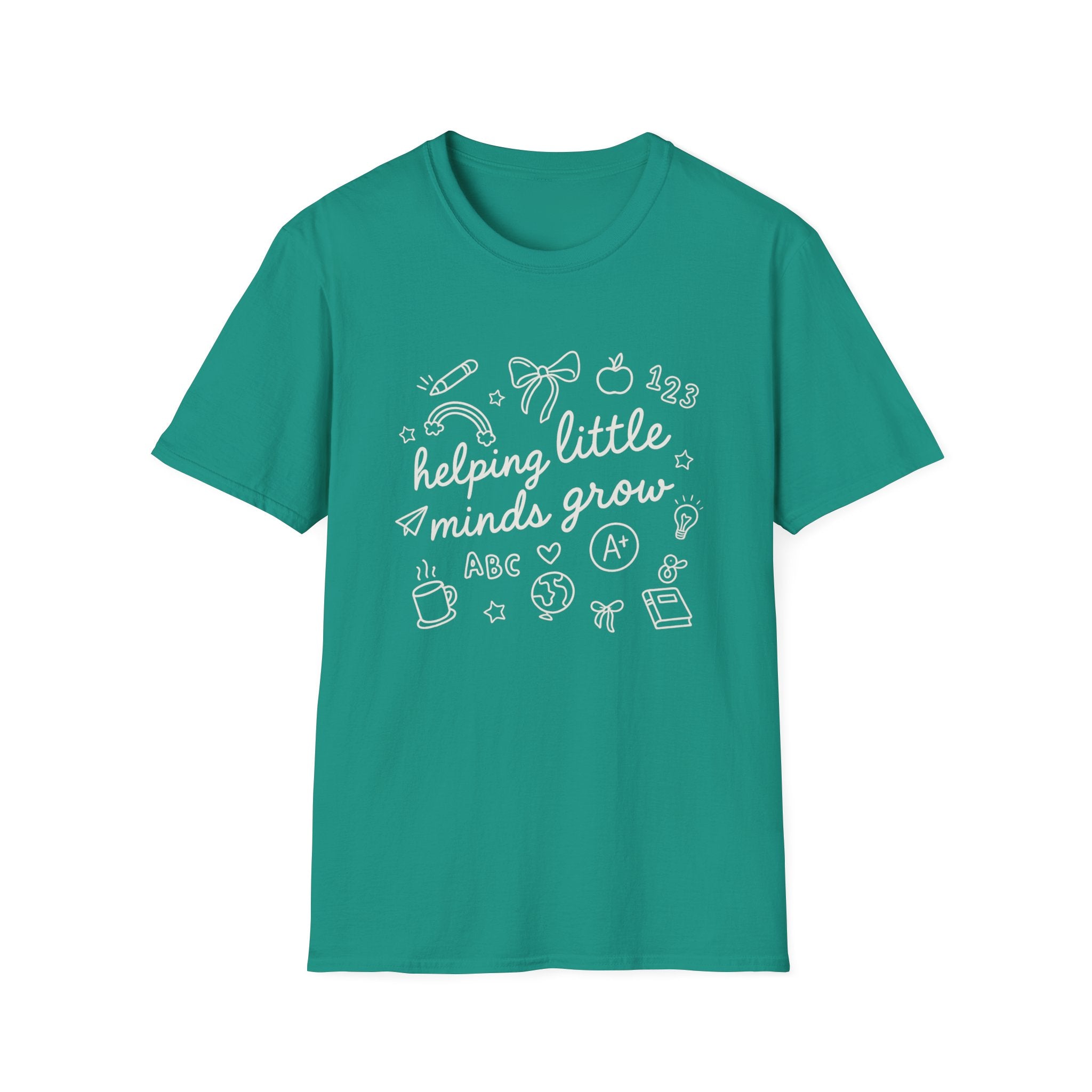 Helping Little Minds Grow T-Shirt | Teacher Appreciation Gift, Classroom Shirt, Educational Tee, Back to School, Unisex Softstyle Tee