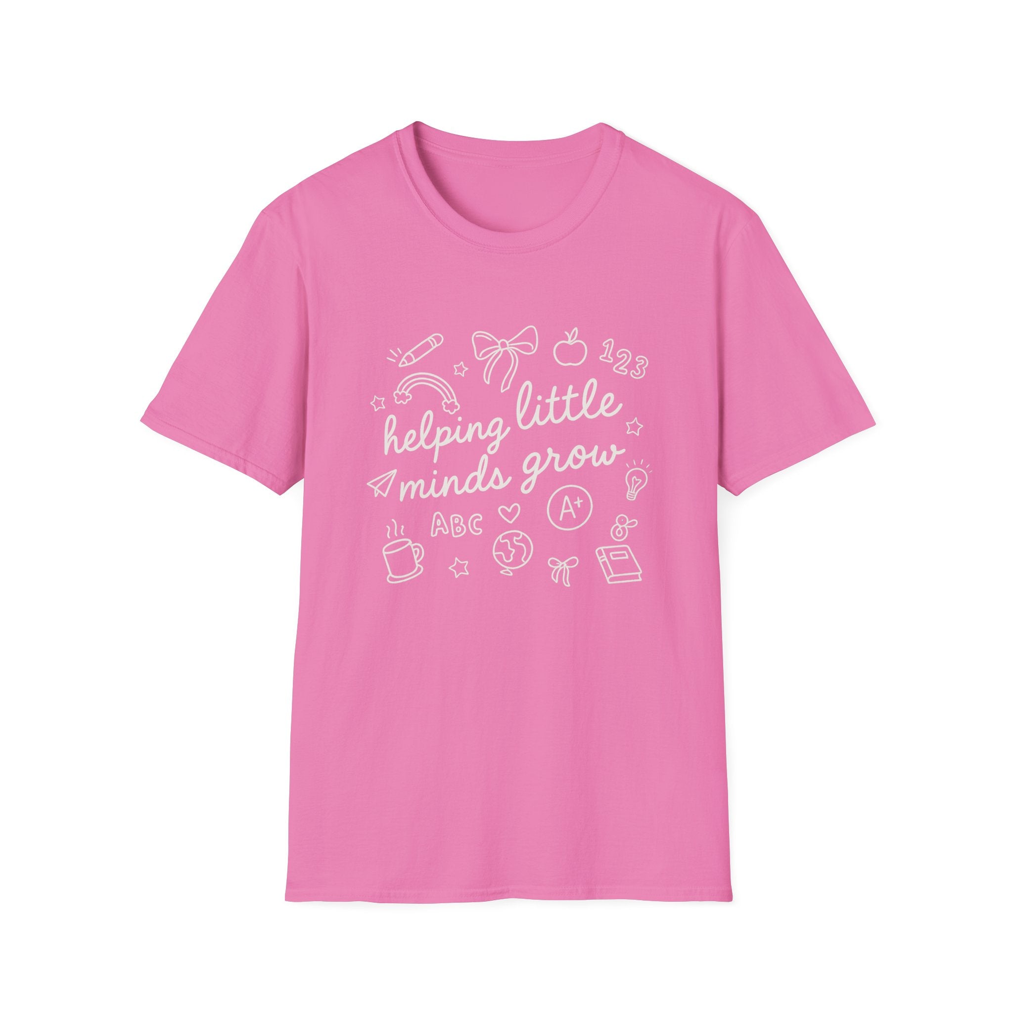Helping Little Minds Grow T-Shirt | Teacher Appreciation Gift, Classroom Shirt, Educational Tee, Back to School, Unisex Softstyle Tee