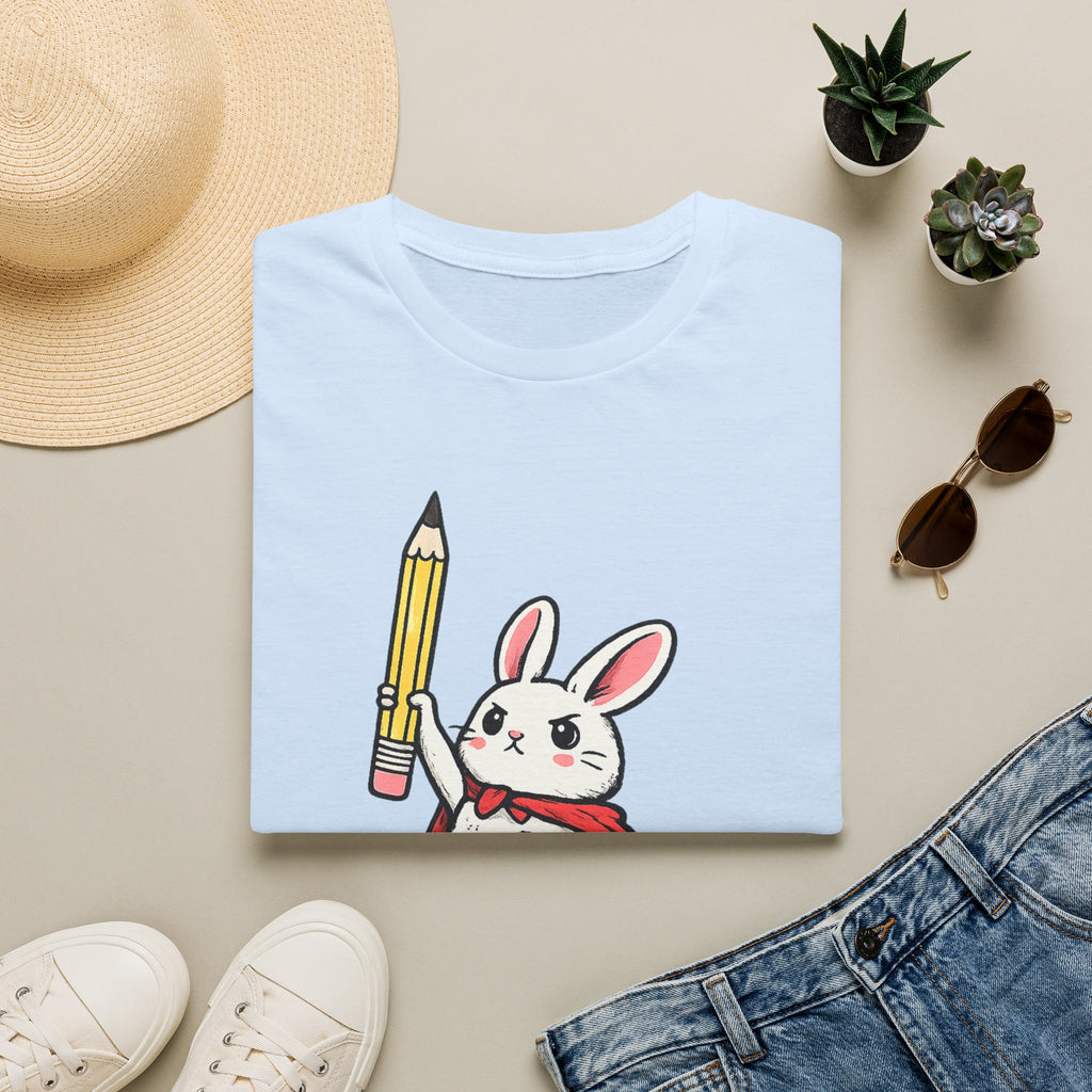 We Test at Dawn Bunny T-Shirt — Cute Testing Mascot Tee for Developers & QA