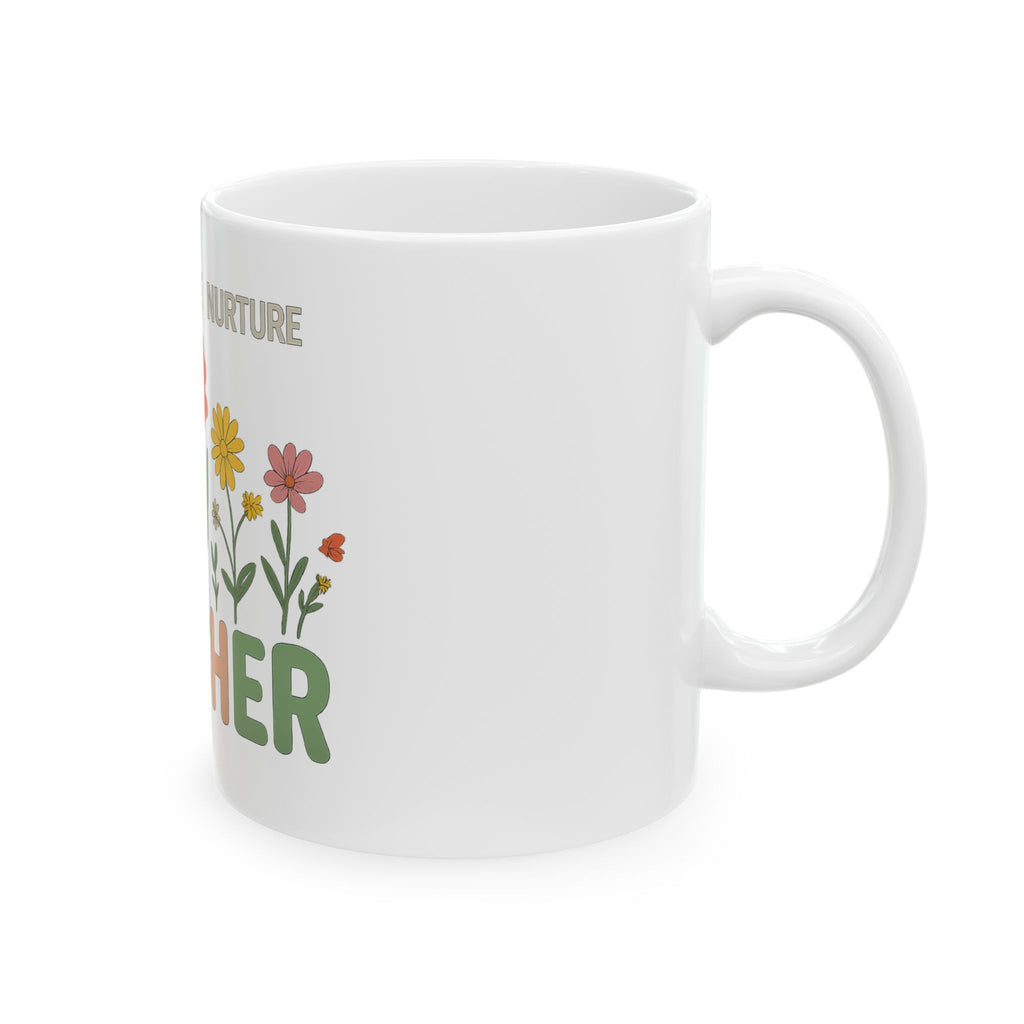 Teach Guide Nurture Teacher Mug | Floral Teacher Coffee Cup