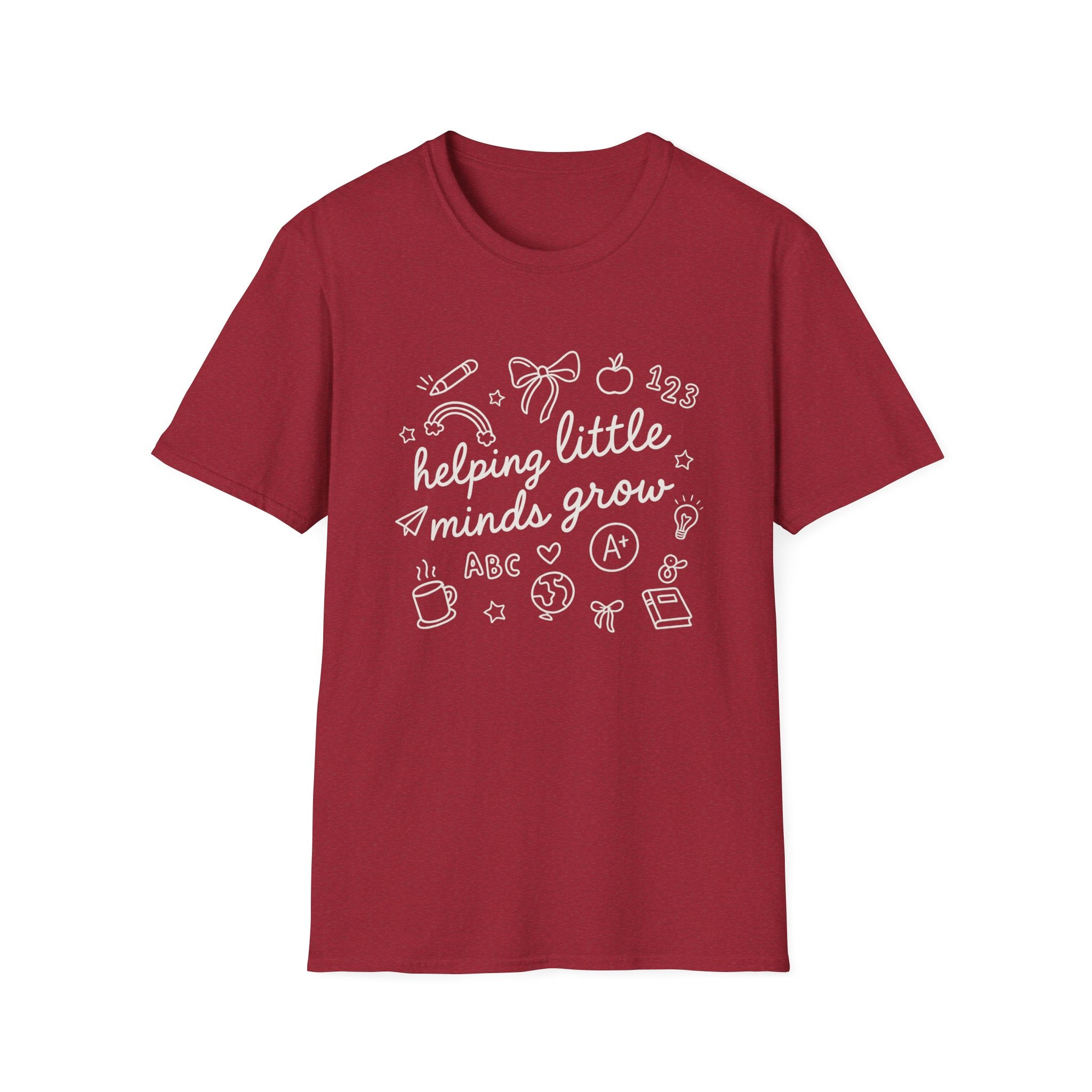 Helping Little Minds Grow T-Shirt | Teacher Appreciation Gift, Classroom Shirt, Educational Tee, Back to School, Unisex Softstyle Tee