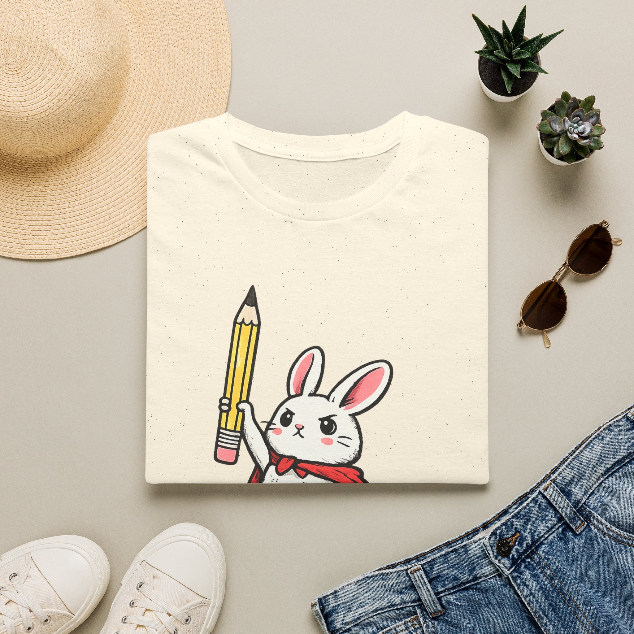 We Test at Dawn Bunny T-Shirt — Cute Testing Mascot Tee for Developers & QA