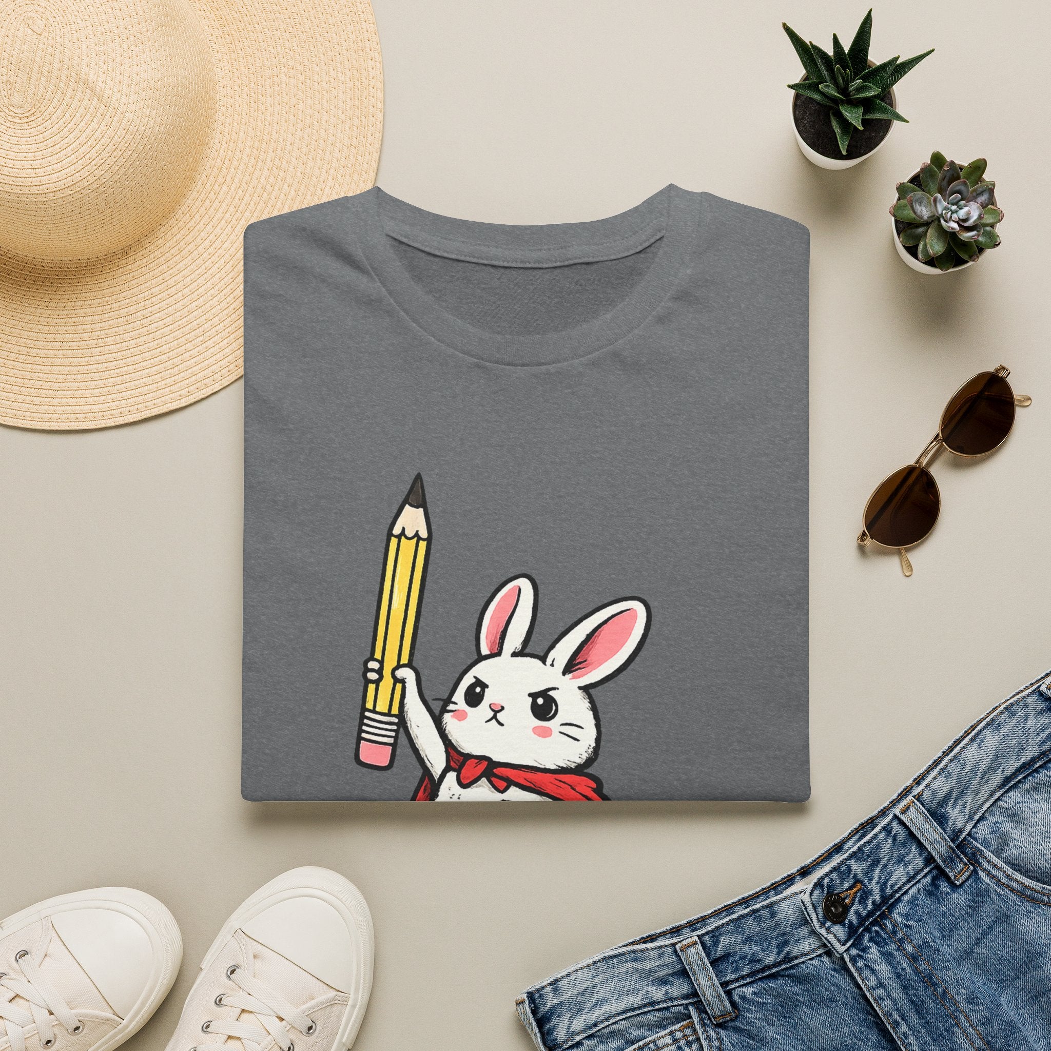 We Test at Dawn Bunny T-Shirt — Cute Testing Mascot Tee for Developers & QA