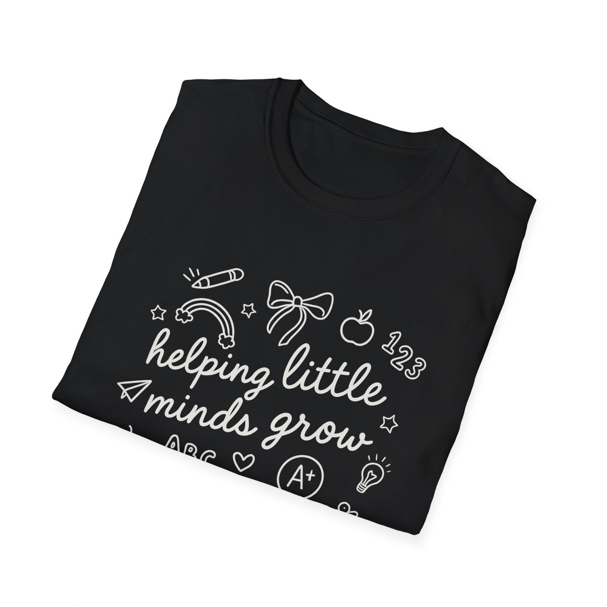 Helping Little Minds Grow T-Shirt | Teacher Appreciation Gift, Classroom Shirt, Educational Tee, Back to School, Unisex Softstyle Tee
