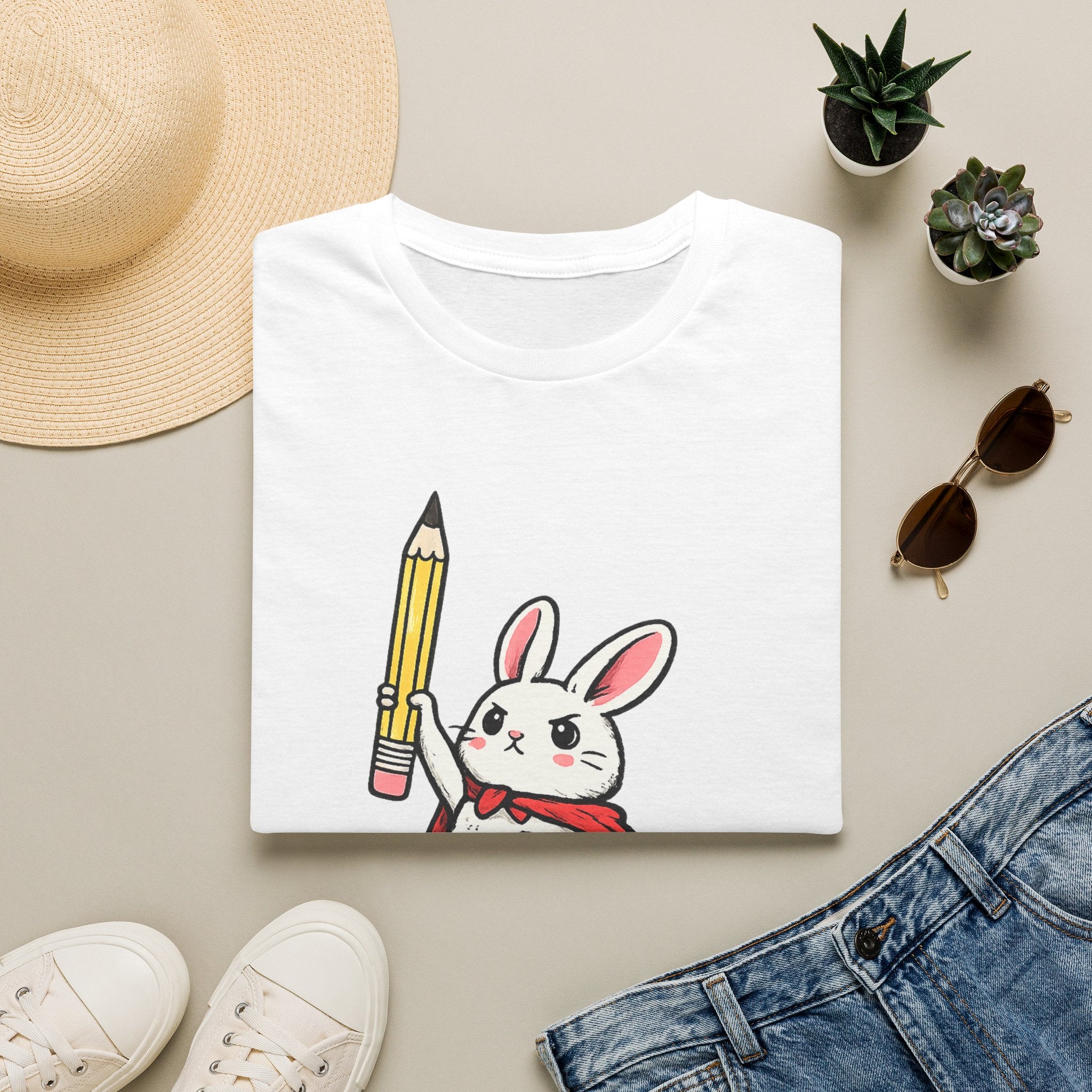 We Test at Dawn Bunny T-Shirt — Cute Testing Mascot Tee for Developers & QA