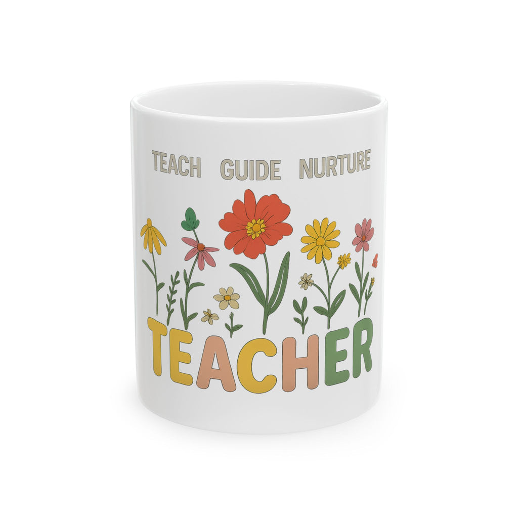Teach Guide Nurture Teacher Mug | Floral Teacher Coffee Cup