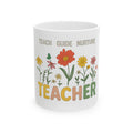 Teach Guide Nurture Teacher Mug | Floral Teacher Coffee Cup