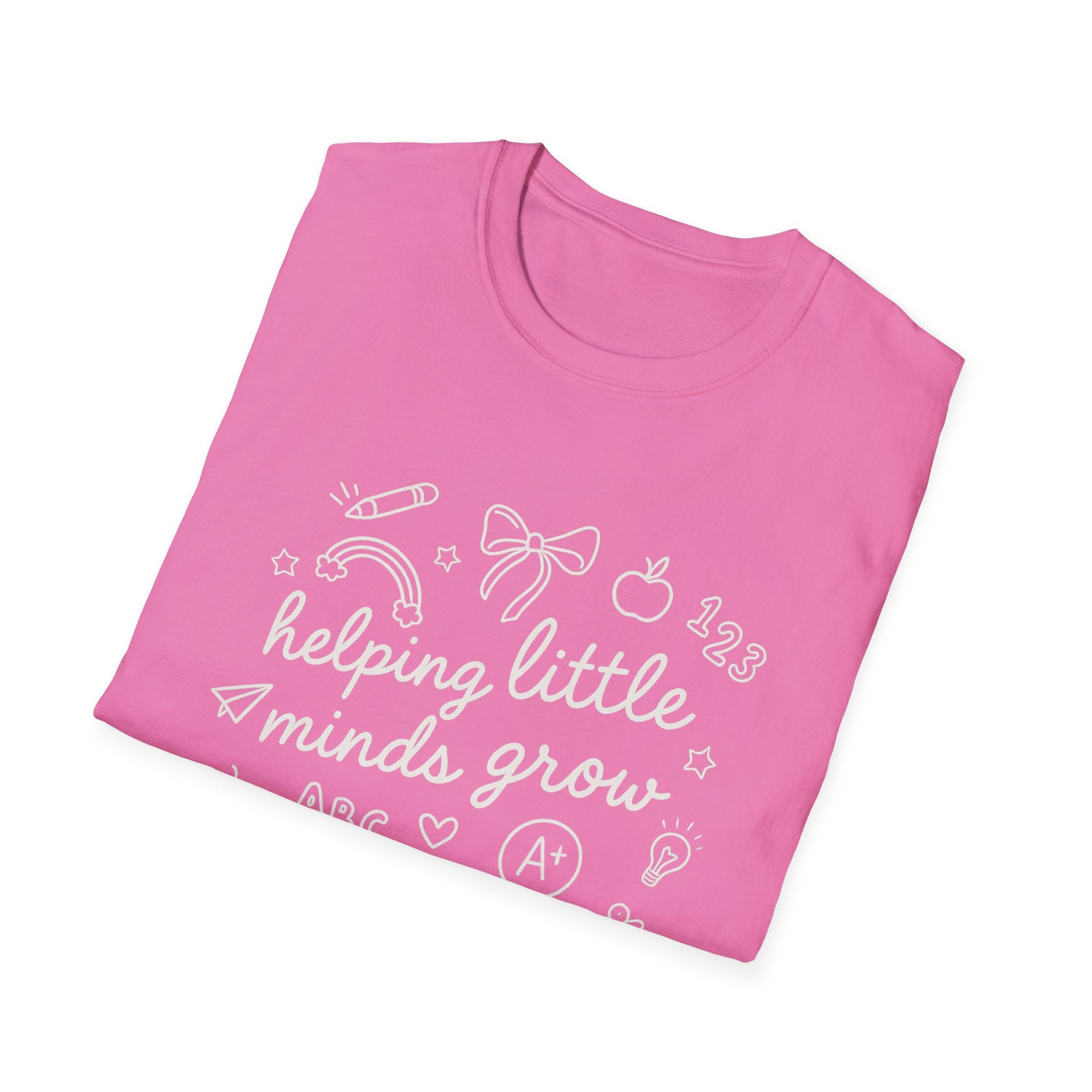 Helping Little Minds Grow T-Shirt | Teacher Appreciation Gift, Classroom Shirt, Educational Tee, Back to School, Unisex Softstyle Tee